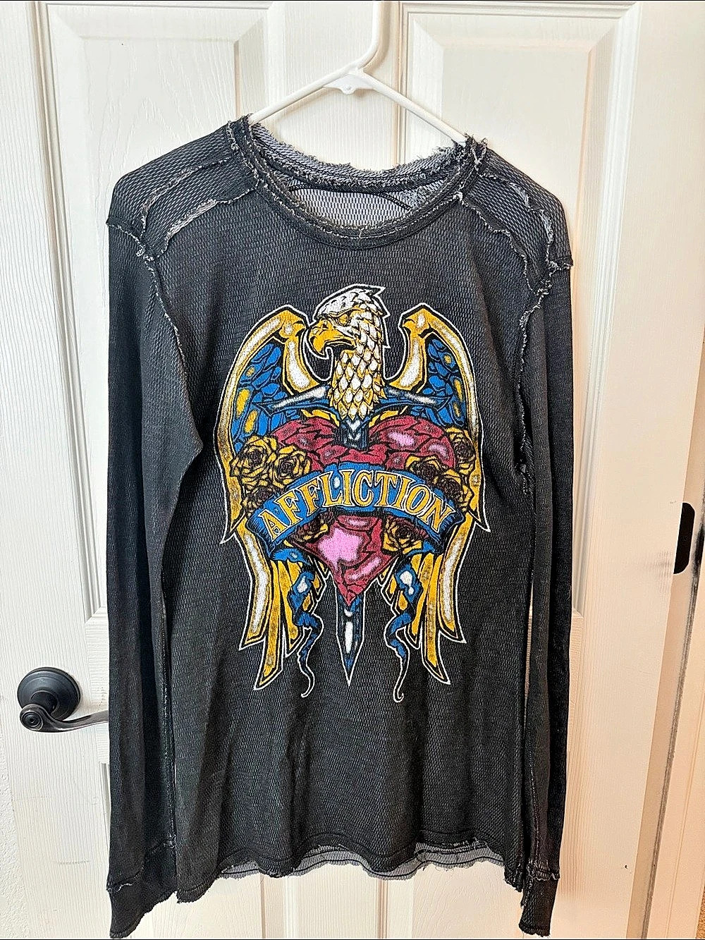 Affliction Black Eagle Graphic Long Sleeve Top